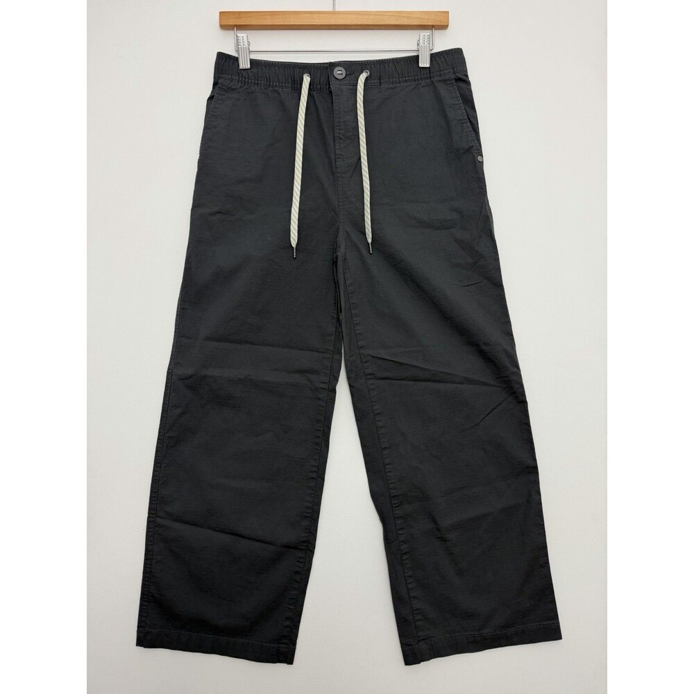 Vuori Ripstop Pants Womens Size M Charcoal Grey Drawstring Casual Wide Leg VW416